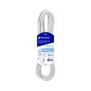 ED-6B | Extensión eléctrica doméstica 6 m blanca con clavija plana