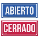 LIN-01 | Letrero de señalización 'ABIERTO/CERRADO', 28 x 12 cm