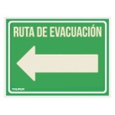 LIN-06 | Letrero de señalización 'RUTA EVACUACIÓN IZQUIERDA',21x28 cm