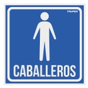 LIN-09 | Letrero de señalización 'CABALLEROS', 19 x 19 cm, Truper