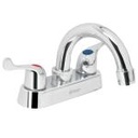 M-050P | Mezcladora 4' para lavabo, cuello curvo, manerales palanca