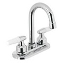 M-060I | Mezcladora 4' para lavabo, cuello bar, manerales cono