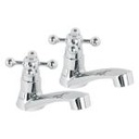 MP-244 | Juego 2 llaves para lavabo, ABS, manerales cruceta, Basic