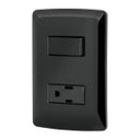 PA-APCO-IN | Placa armada contacto e interruptor, negro, línea Italiana