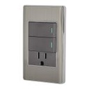 PA-APCO-L2A | Placa armada acero 2 interruptores y contacto 1 mód,Lisboa