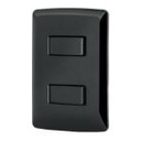 PA-APDO-EIN | Placa armada 1 interruptor 1 escalera, negro, línea Italiana