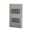 PA-APDO1-LA | Placa armada acero inox con 2 interruptores 1 módulo, Lisboa