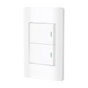 PA-APDO15-ELB | Placa armada blanca 1 interruptor y 1 de 3vías 1.5mód, Lisbo