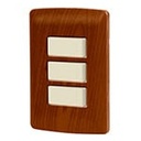PA-APTR-EIM | Placa armada 2 interruptores 1escalera,madera,línea Italiana