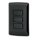 PA-APTR-EIN | Placa armada 2 interruptores 1 escalera negro,línea Italiana