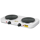 PAEL-2CD | Parrilla eléctrica doble quemador tipo disco, blanca,Volteck