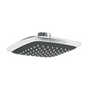R-510S | Regadera cuadrada plato ancho 6' gris-cromo, sin brazo, Aero