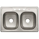 TA-842TB | Tarja de empotrar doble tina 86 x 56 cm, Foset Basic