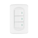 PA-APTR-TB | Placa armada 3 interruptores 1 módulo, Toledo, Basic